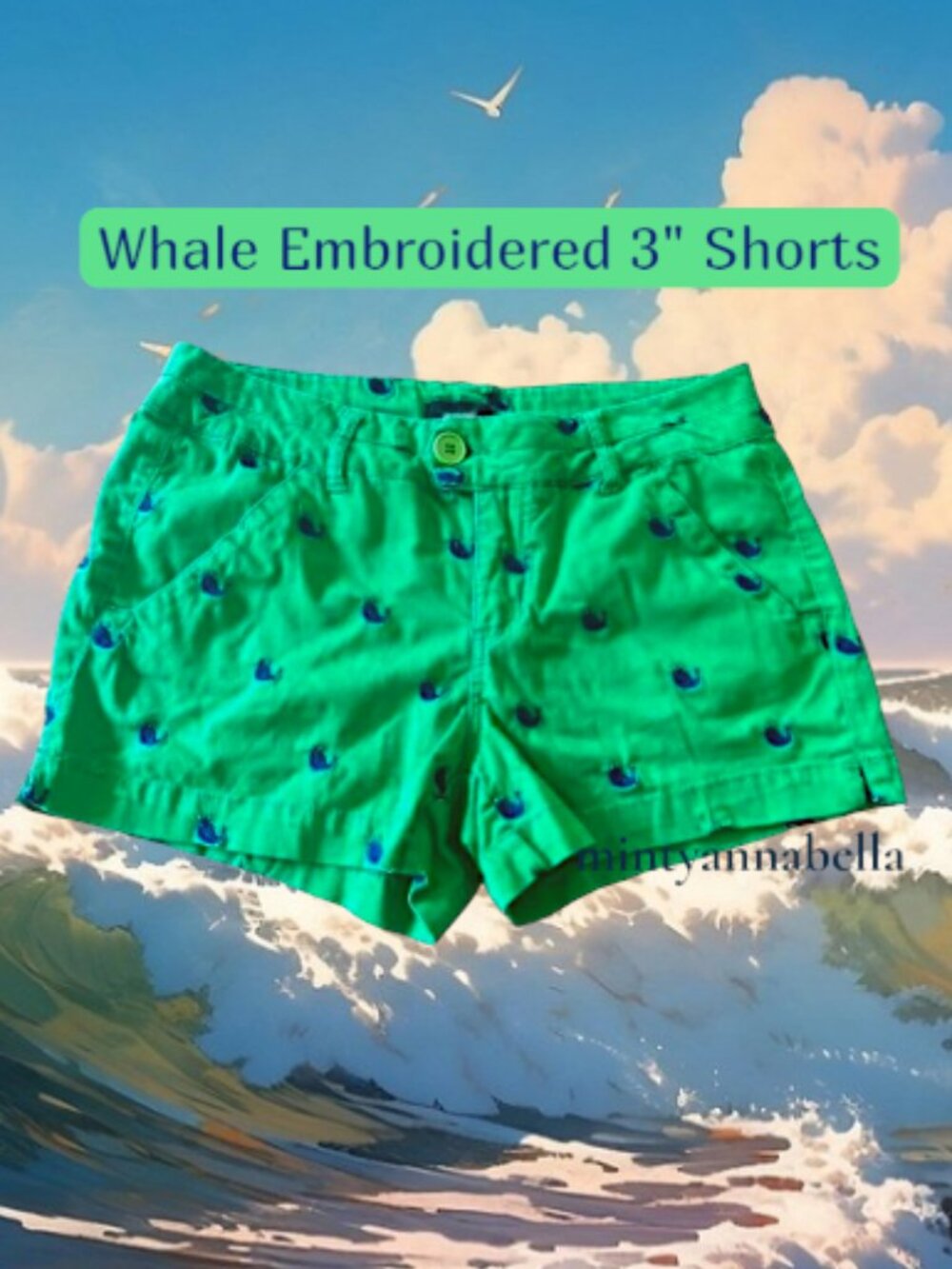 Embroidered 🐳 3" Shorts